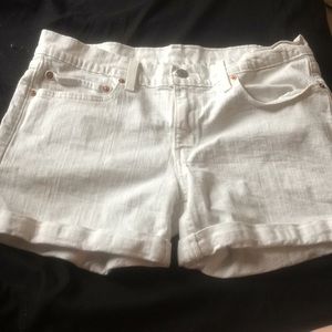 White Levi shorts